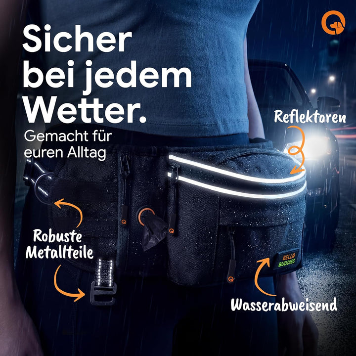 Leckerlitasche für Hunde I Bauchtasche mit Schnellzugriff inkl. wechselbarer Innentasche & Leinenhal