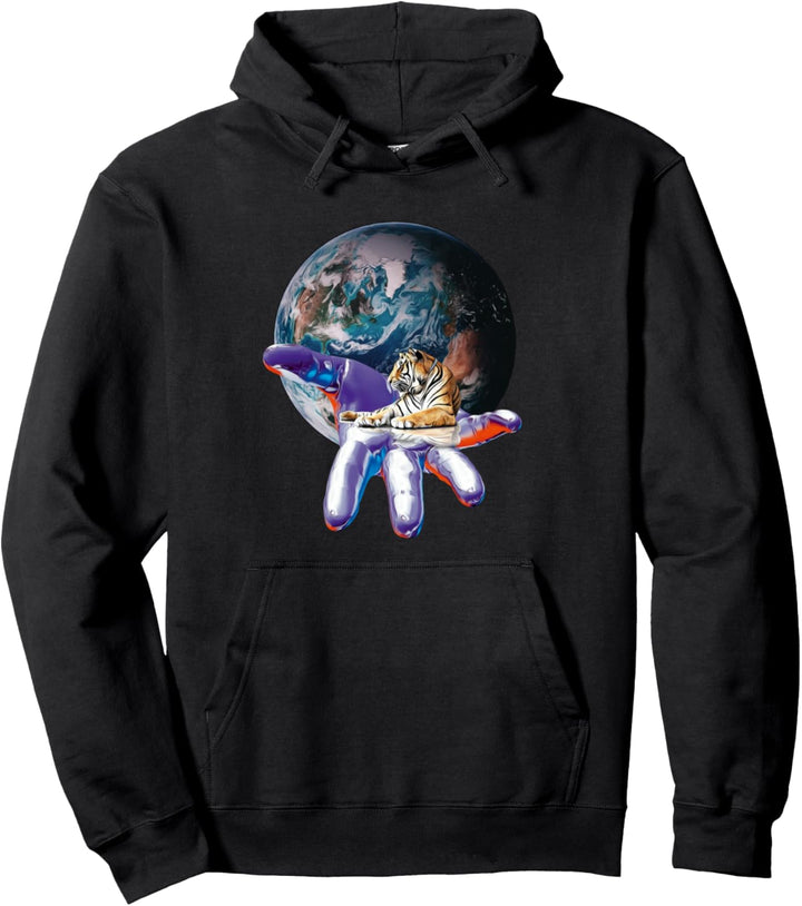 Tiger Motiv Raubkatzen Katzen Dschungel Zähne Krallen Tiger Pullover Hoodie