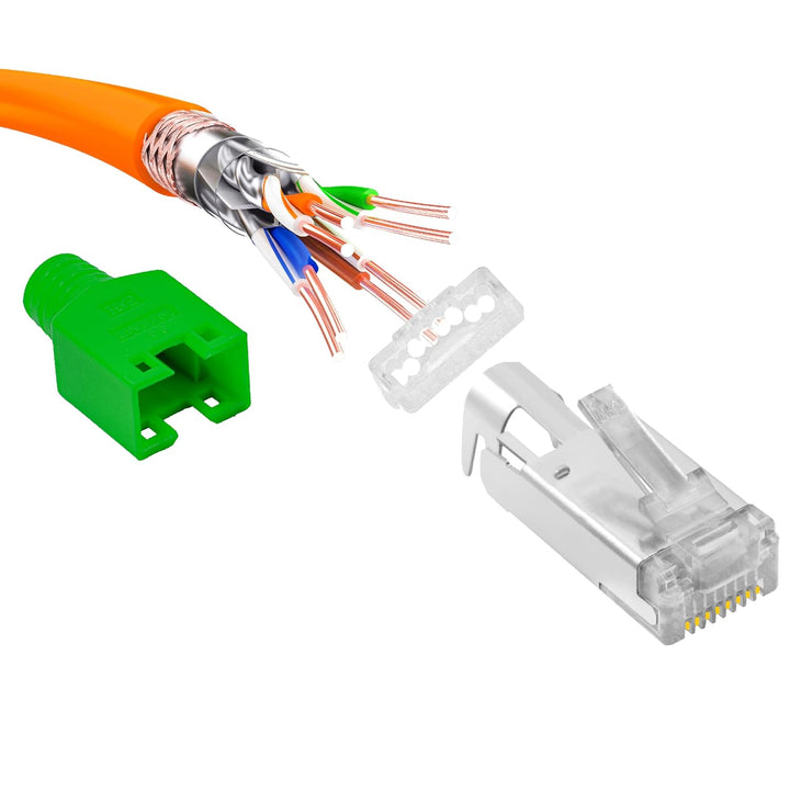 BIGtec RJ45 Stecker Netzwerkstecker 50 Stück Hirose TM11 grün Hochgeschwindigkeits Verbindung für Fa