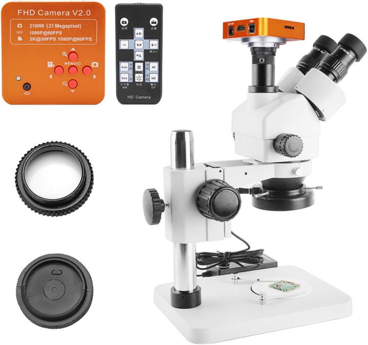 Mikroskop Kamera, Industrie Mikroskop Kamera Set 21MP HDMI USB TF C-Mount 2K 1080P HD Videokamera 22