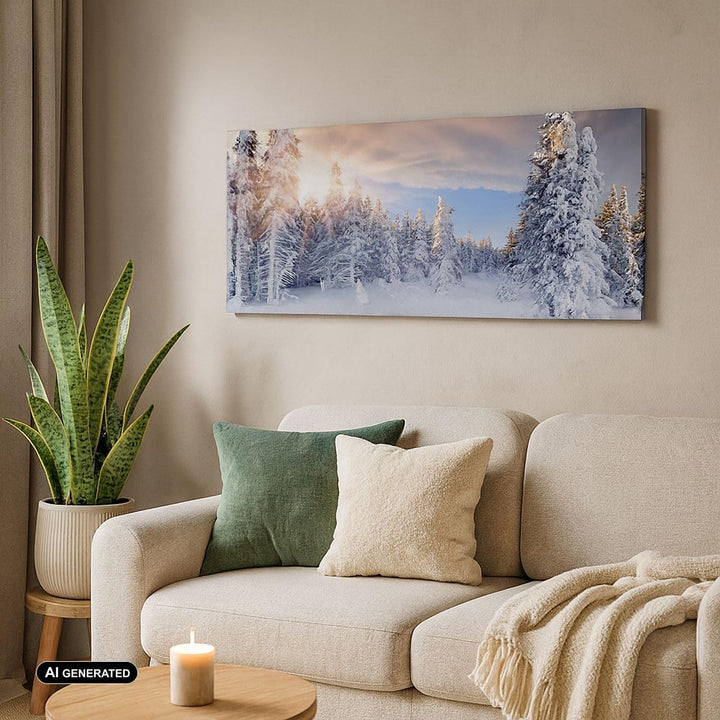 Wandbilder Dekoration Wohnzimmer Abenteuer alpen winter schnee Panorama Bilder auf Leinwand 120x50cm