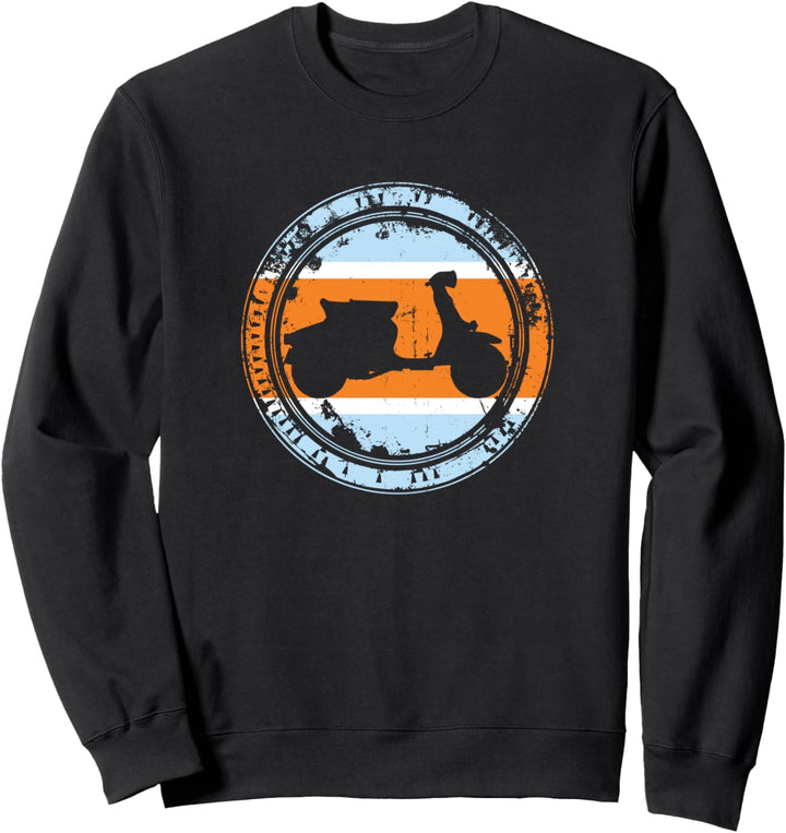 Vintage Motorroller Scooter Moped Motorrad Rollerfahrer Sweatshirt