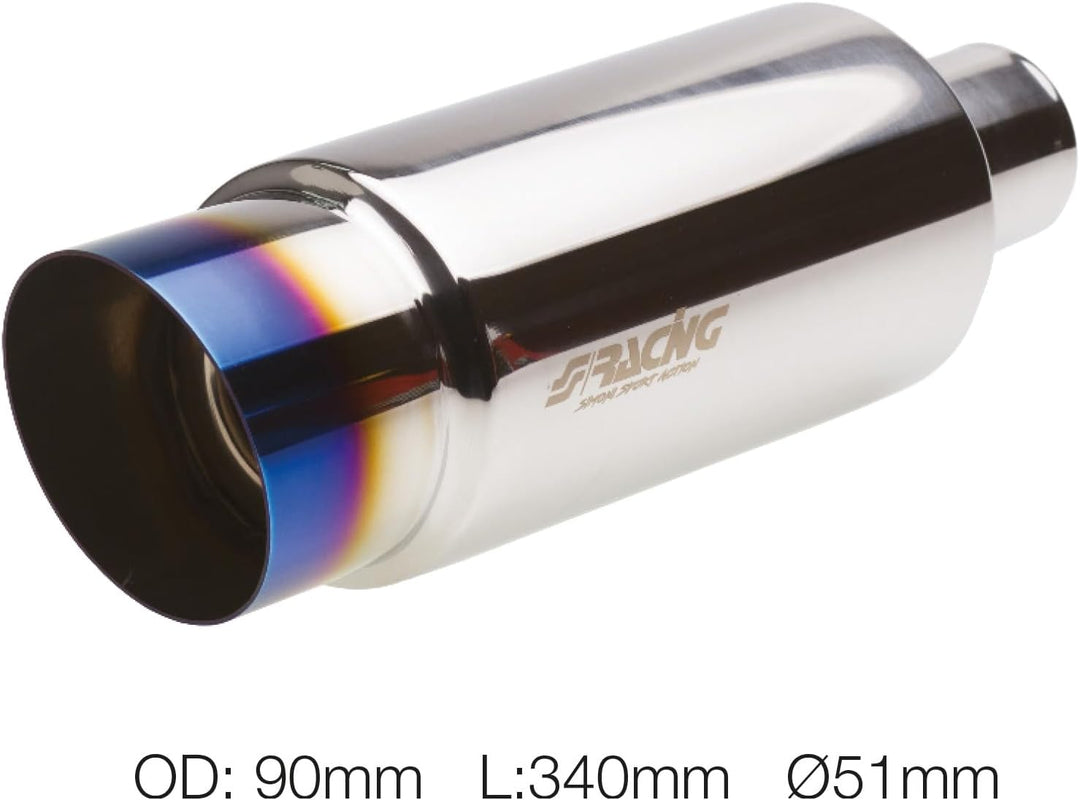 Simoni Racing ESR086/B Universal Sport Schalldämpfer Small Fire Shot Titanium TITANIUM LOOK, TITANIU