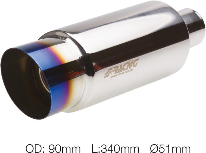 Simoni Racing ESR086/B Universal Sport Schalldämpfer Small Fire Shot Titanium TITANIUM LOOK, TITANIU