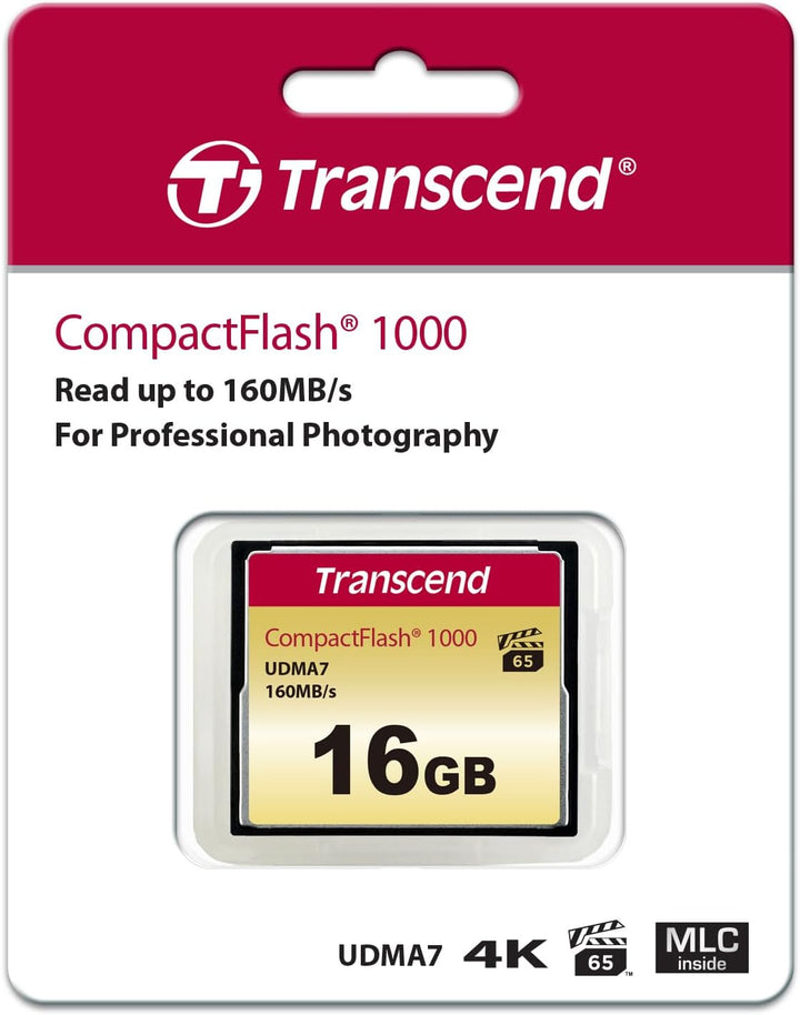 Transcend 16GB CompactFlash 1000 Speicherkarte TS16GCF1000 16GB CF1066X, 16GB CF1066X