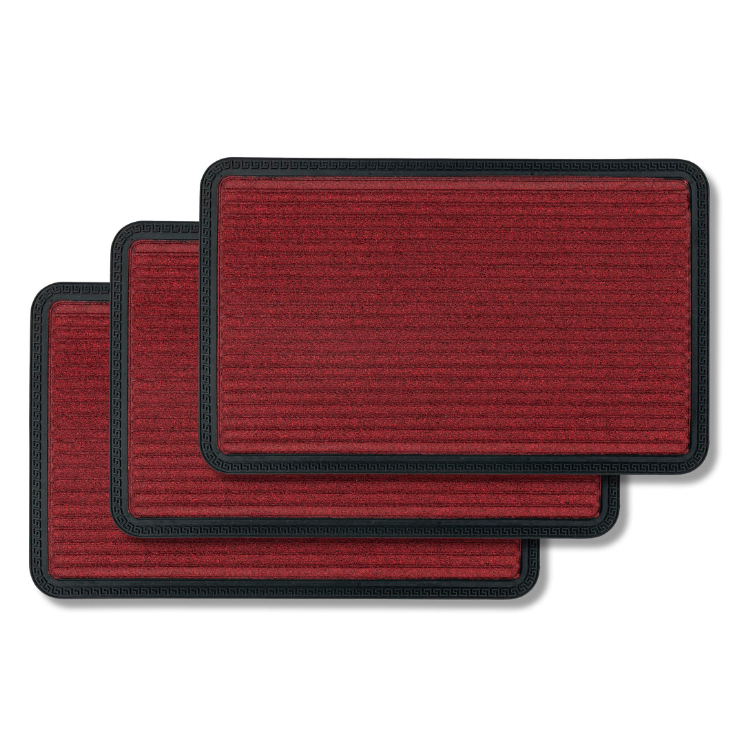 Astra Fussmatte Aussen & Innen - 3er Set 50x80 cm Rot Linien - Sauberlauf Türmatte rutschfest - Schm