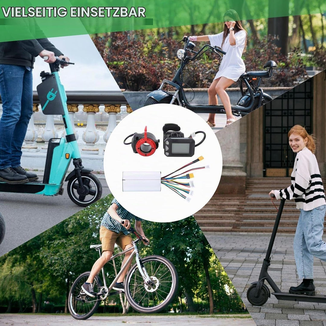Agatige Motor Brushless Controller, 5,5-Zoll-Elektrofahrrad-Controller LCD-Display-Panel-Set für Ele