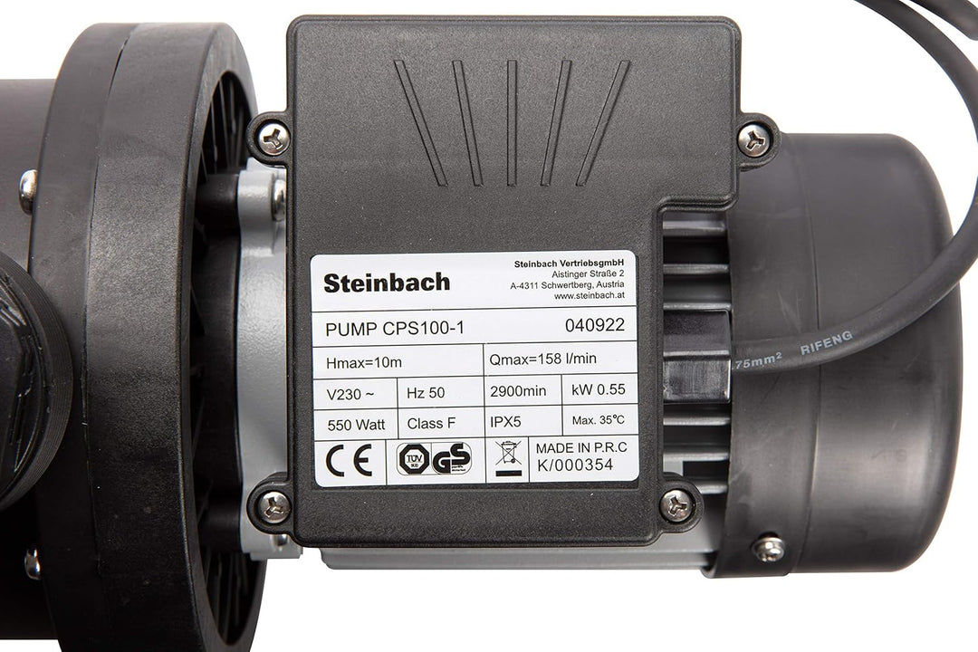 Steinbach Filterpumpe SPS 100-1, selbstsaugend, 230 V/550 W, Q= 158 l/min, max. Pumphöhe 10 m, 04092
