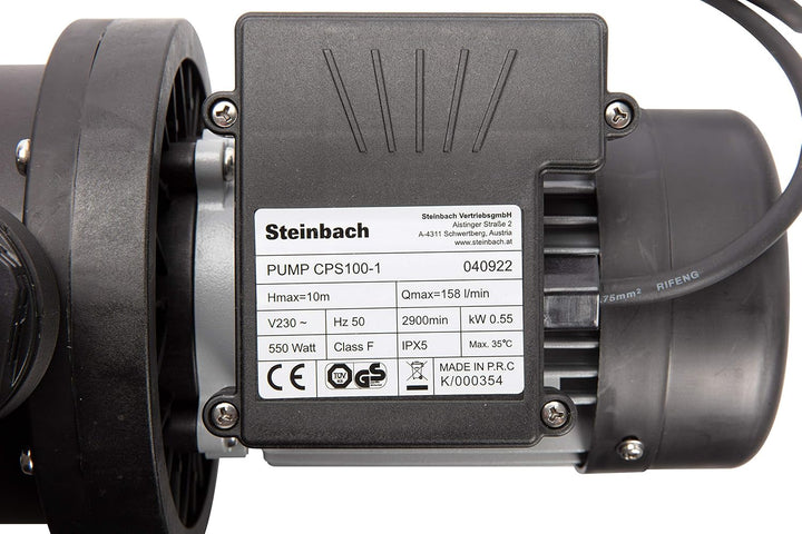 Steinbach Filterpumpe SPS 100-1, selbstsaugend, 230 V/550 W, Q= 158 l/min, max. Pumphöhe 10 m, 04092