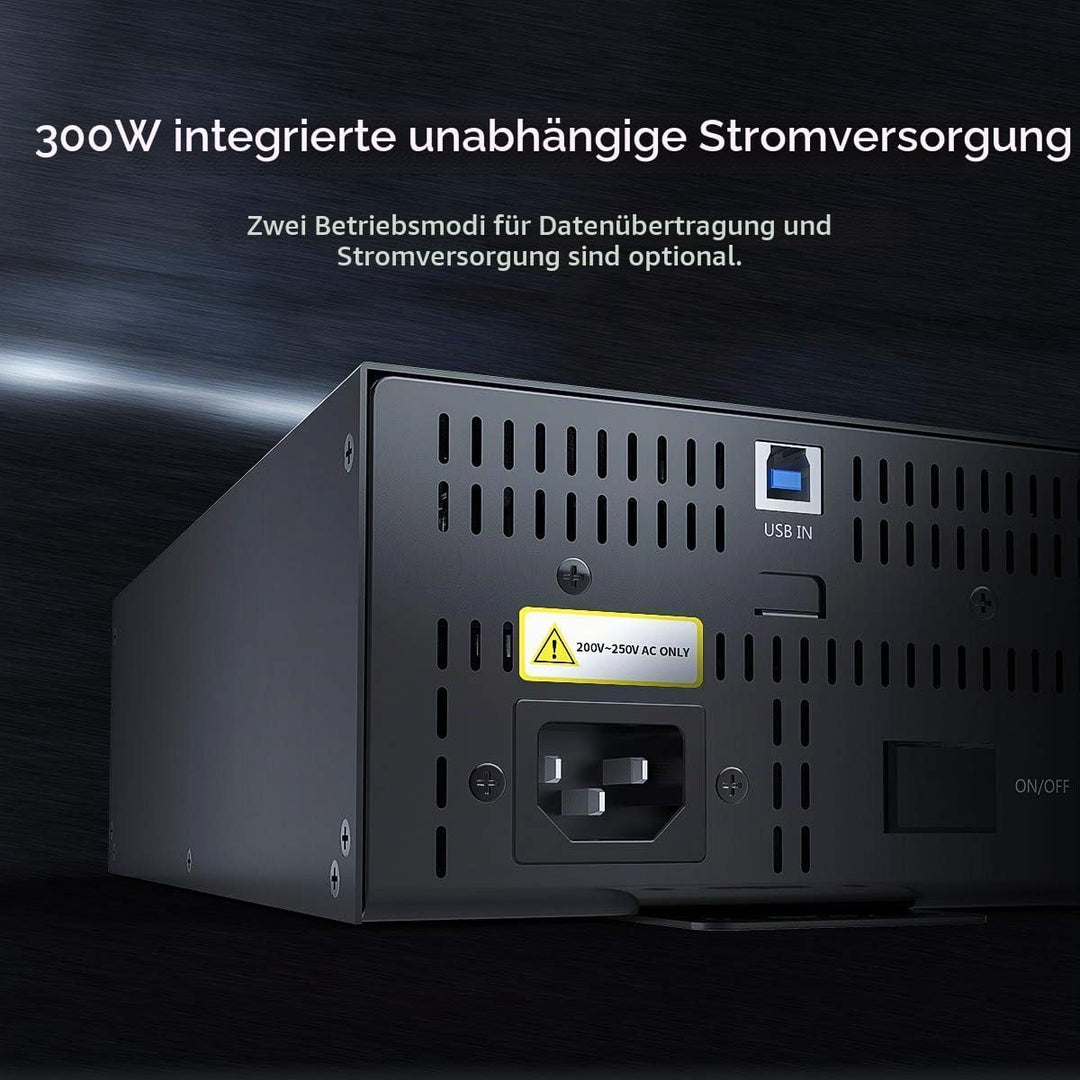 ORICO Industrial USB Hub, 30 Ports Anbringbarer, Industrietauglicher USB 2.0 Hub mit 300 W Leistung,