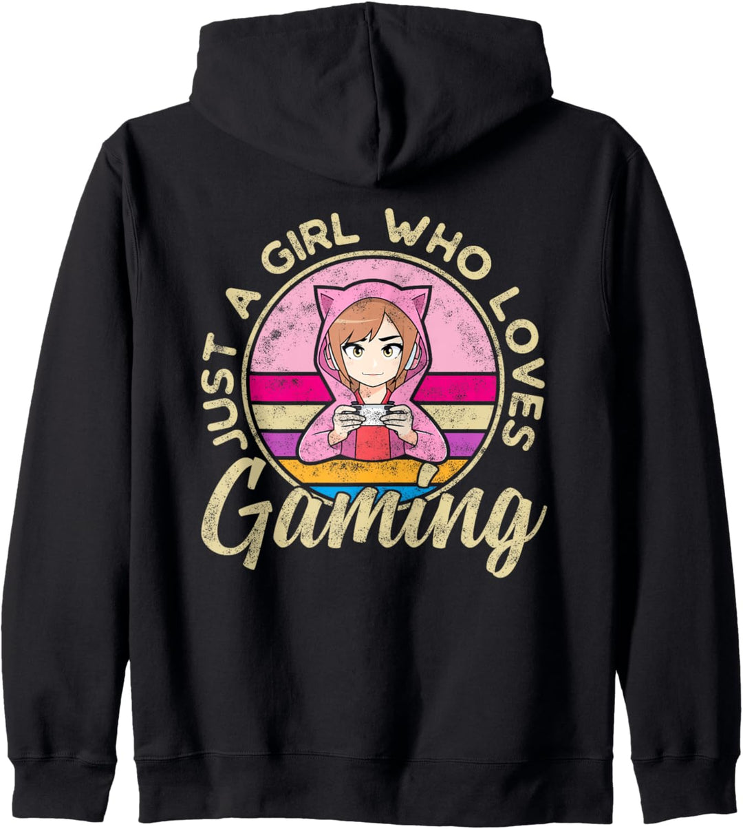 Nur ein Mädchen das Gaming liebt Headset Gamer Spruch Anime Kapuzenjacke