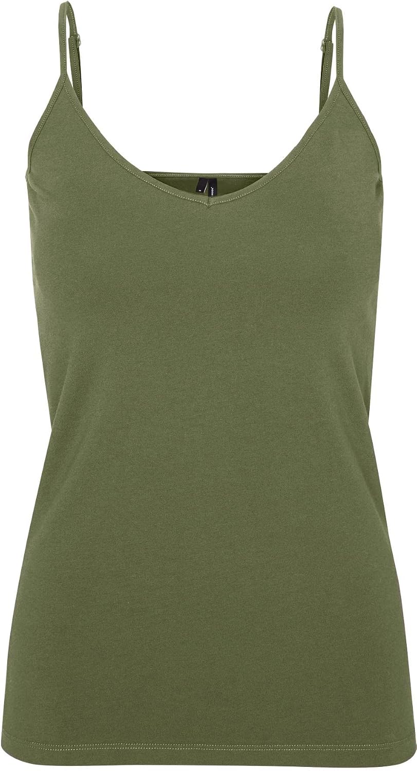 VERO MODA Damen Vmmaxi My Soft V Singlet Noos Top M Mehrfarbig (2x Dark Grey Melange, 1x Dusty Olive