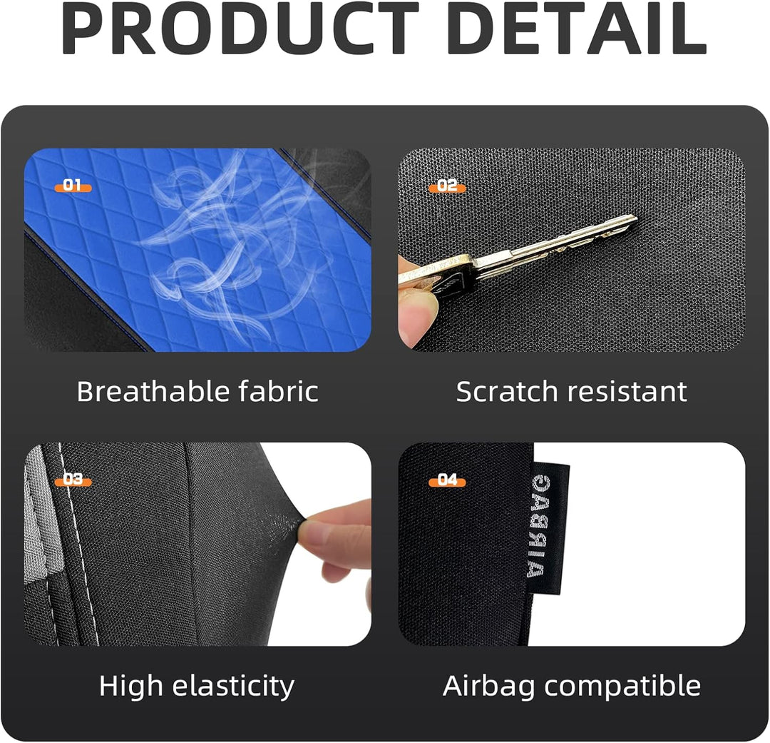 TOYOUN Sitzbezüge Auto Set Universal Autositzbezüge Sitzschoner Auto Schonbezug Autositz Blau für Vo
