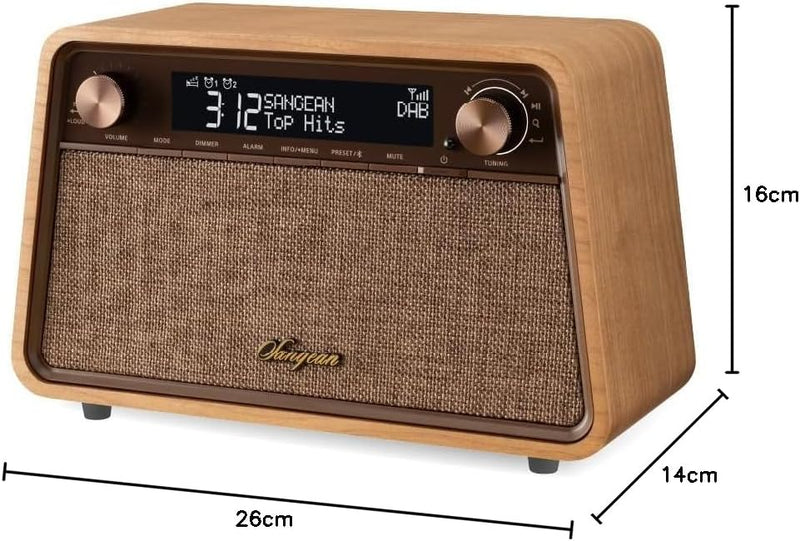 Sangean WR-201D Dab+(10), FM RDS (10) Radio mit Bluetooth, mit LCM-Display für einfaches Ablesen und