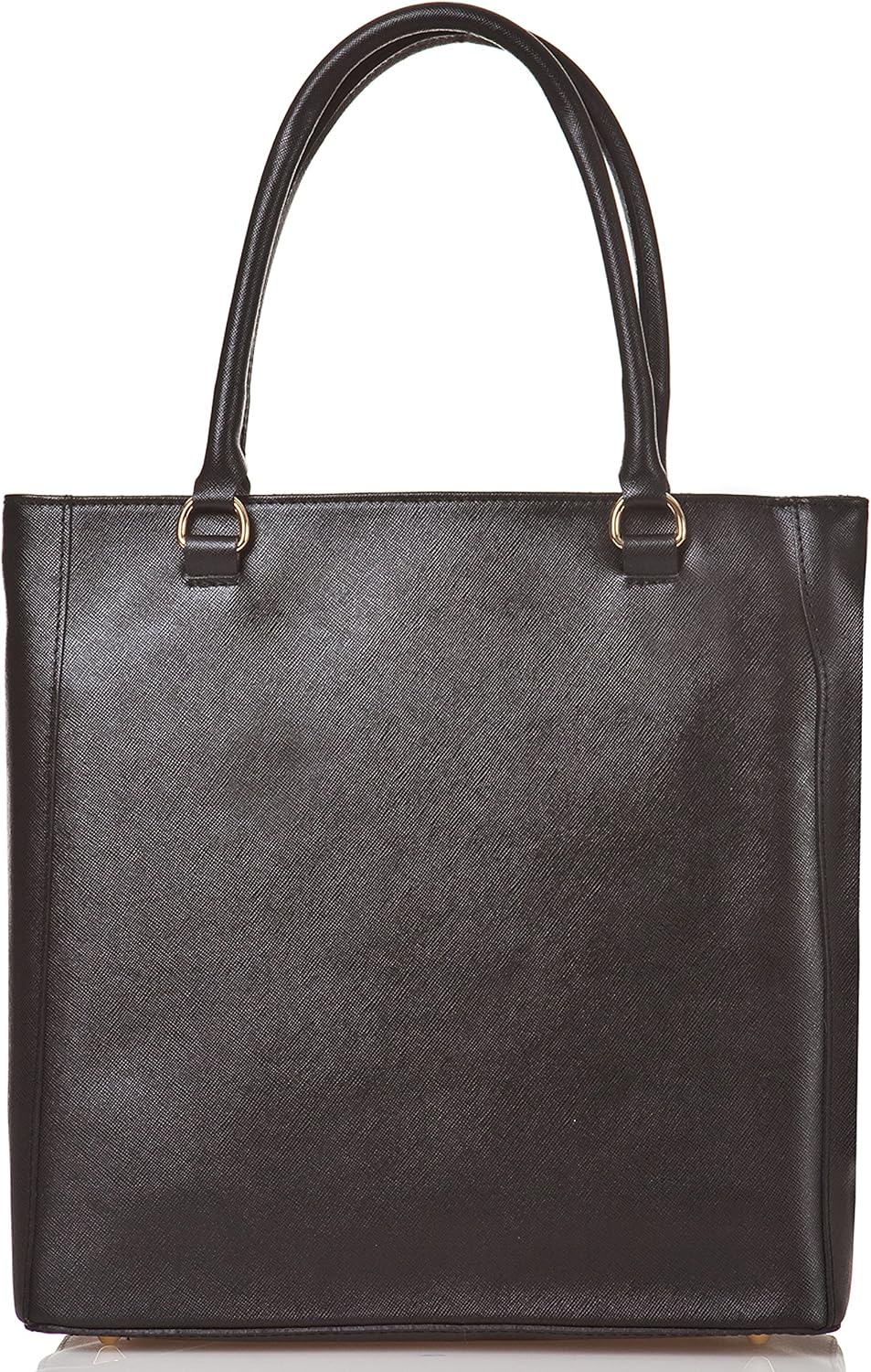 Damen Handtasche Zürich aus echtem Leder, Henkeltasche Schwarz, Frauentasche Made in Italy, Lederhan