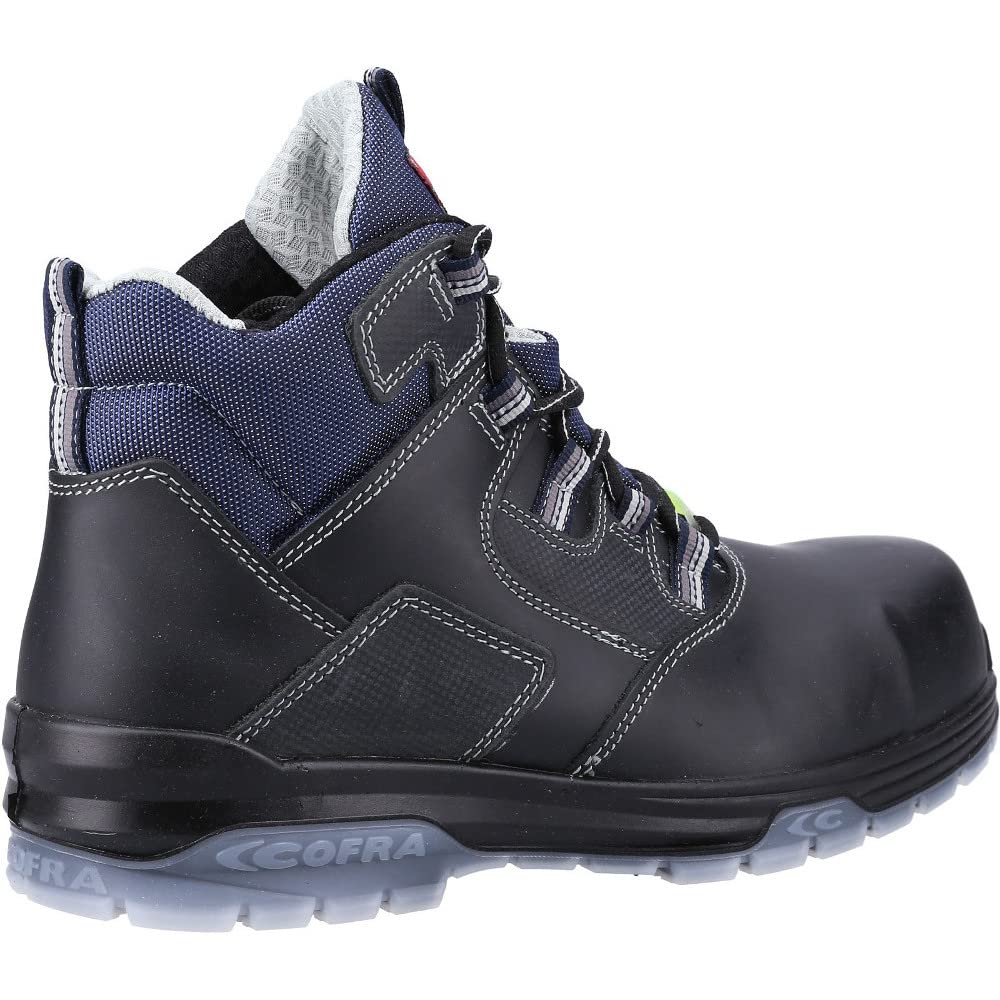 Cofra 20601-000.W47 FUNK BLACK S3 ESD SRC Sicherheitsstiefel, Schwarz/Blau/Grau, Grösse 47