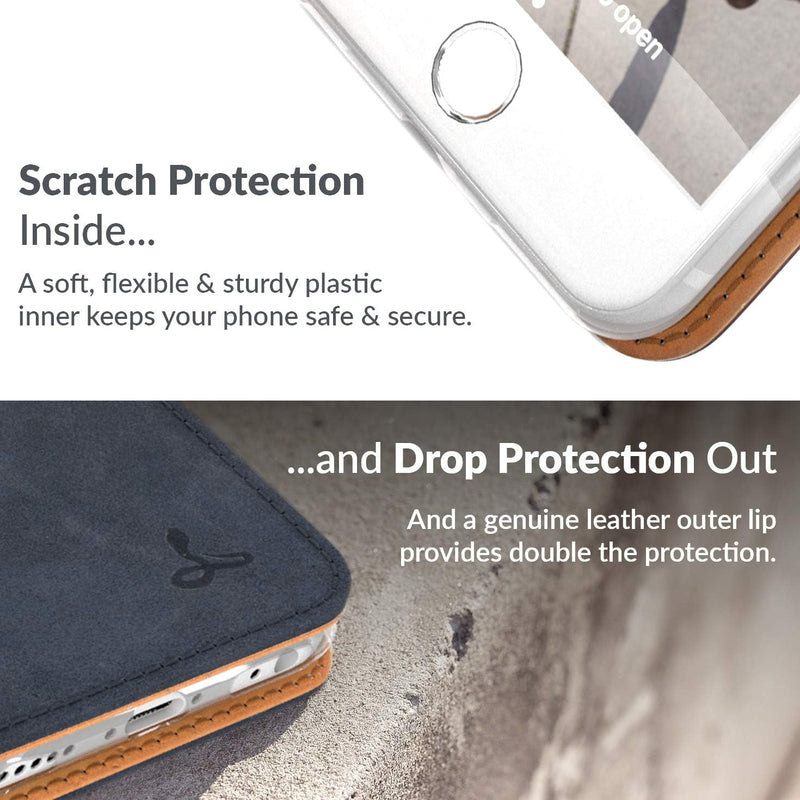 Snakehive iPhone 6 Handy Schutzhülle/Klapphülle echt Lederhülle, Handmade in Europa für iPhone 6 - (