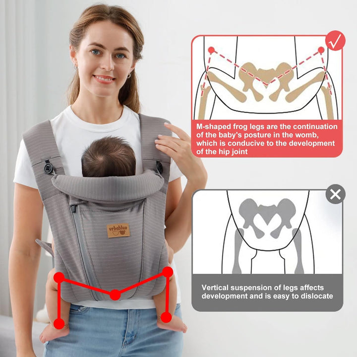 vrbabies Babytrage für Neugeborene ab Geburt Extra Weich, Bauchtrage Baby-Tragetasche Ergonomisch(Du