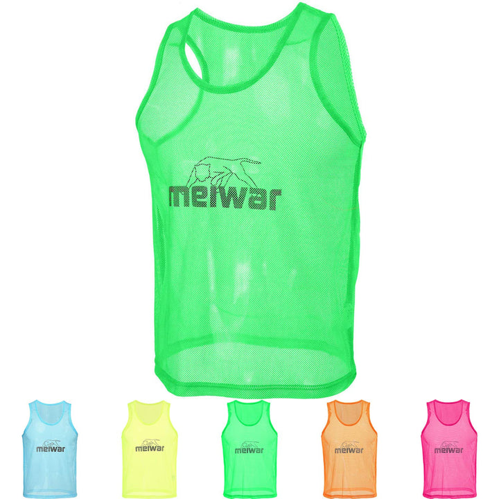 meiwar Leibchen - 10er Set Trainingsleibchen I Markierungshemd für Sport, Fussball, Handball in oran
