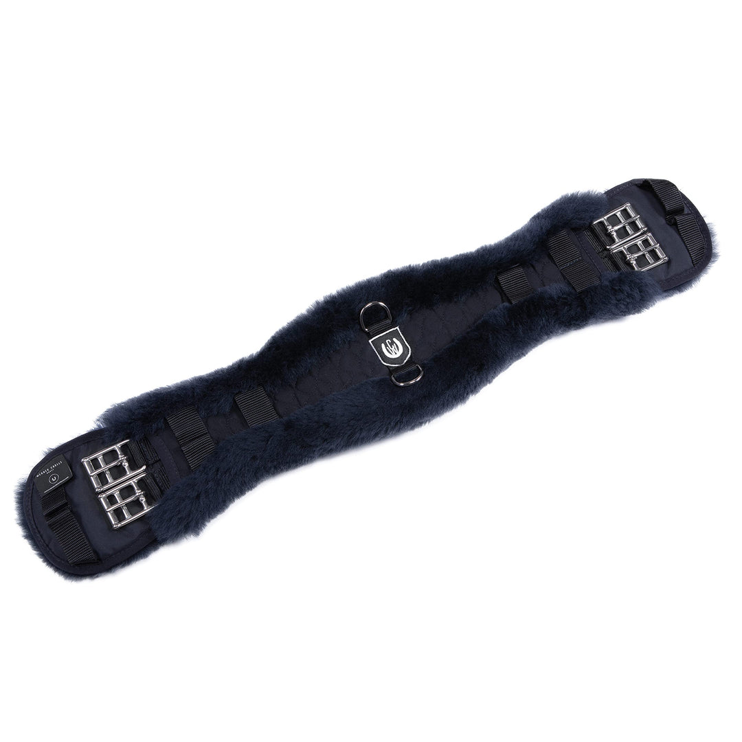 CHRIST Lammfell Sattelgurt/Konturgurt Dressur, anthrazit 60 cm anthrazit-schwarz, 60 cm anthrazit-sc