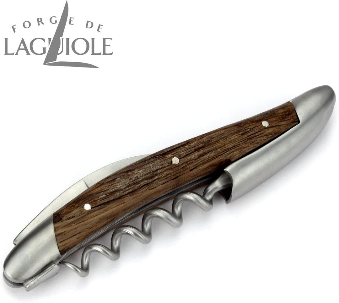 Forge de Laguiole Kellnermesser Sommelierbesteck - Griff fossile Mooreiche Morta - Edelstahl matt