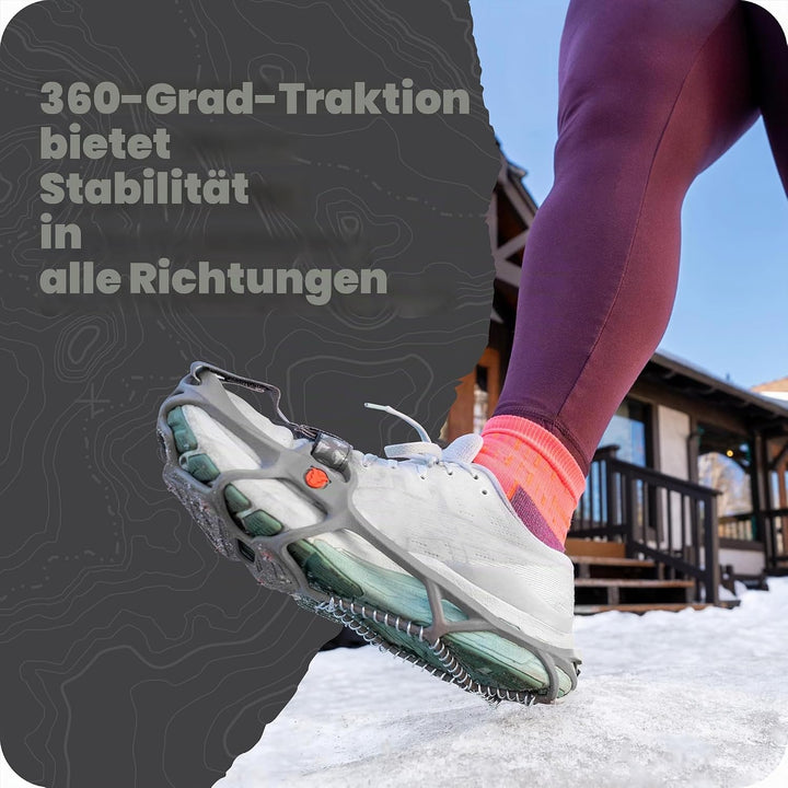 YAKTRAX Run Ice & Snow Grips für Laufschuhe, 3mm Carbide-Steel Spikes & 1.4mm Stainless-Steel Coils,