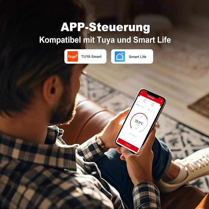 ECOBAY WiFi-Thermostat für Wasserfussbodenheizung: Kompatibel mit Heizkesseln, thermischen Stellglie
