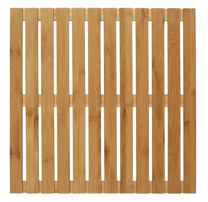 WENKO Baderost Bambus 50 x 50 cm, rutschfeste Badewannenmatte Antirutschmatte Mod. Indoor u. Outdoor