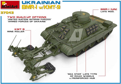 Mini Art 37043 1:35 Ukrain. BMR-1 m. KMT-9 Minenwalze - originalgetreue Nachbildung, Modellbau, Plas