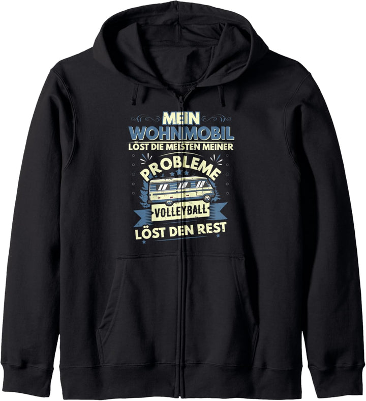 Camping und Volleyball, Wohnmobil Design, lustiger Spruch Kapuzenjacke