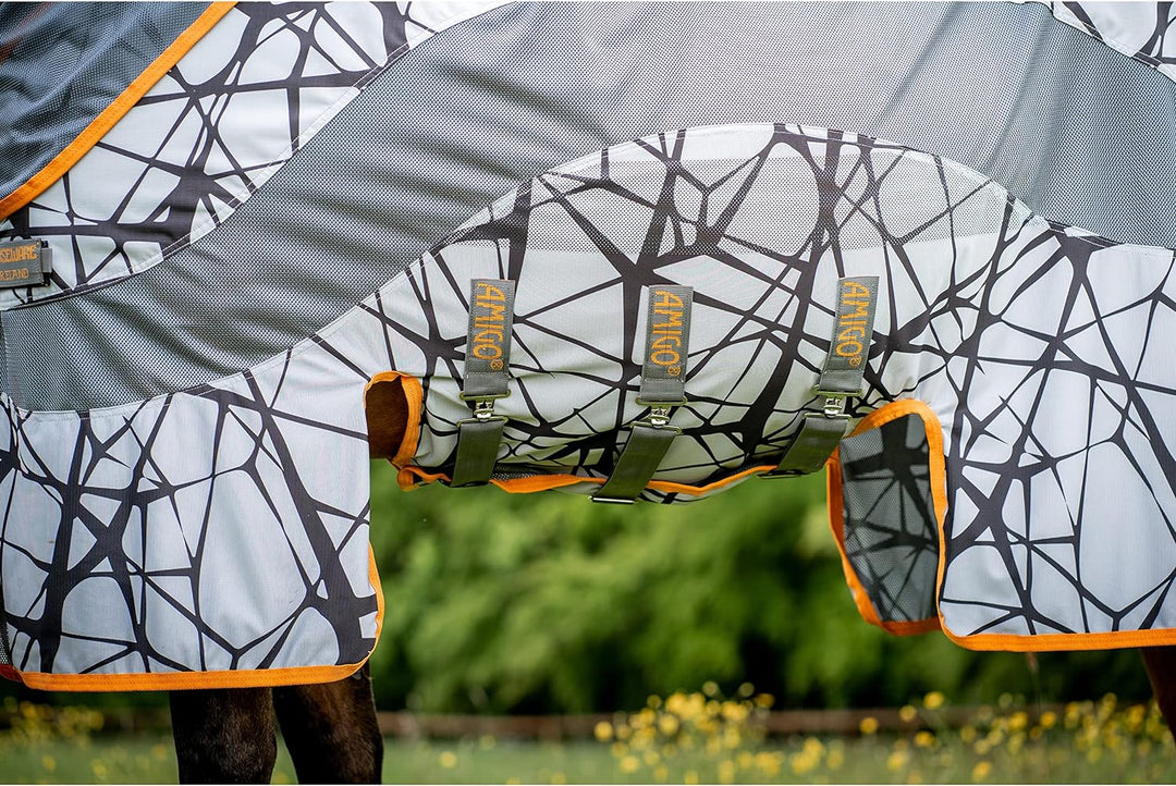 Insekten-/Sommerdecke für Pferde Horseware Amigo 110 cm / 5'3 Grey/Orange, 110 cm / 5'3 Grey/Orange