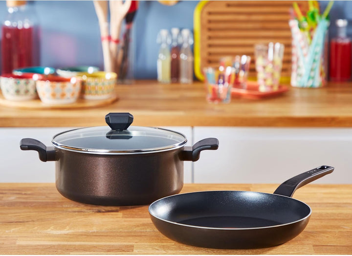 Tefal B5553733 Easy Cook & Clean Schmorpfanne 28 cm, Antihaftbeschichtung, Thermo-Signal Temperaturi