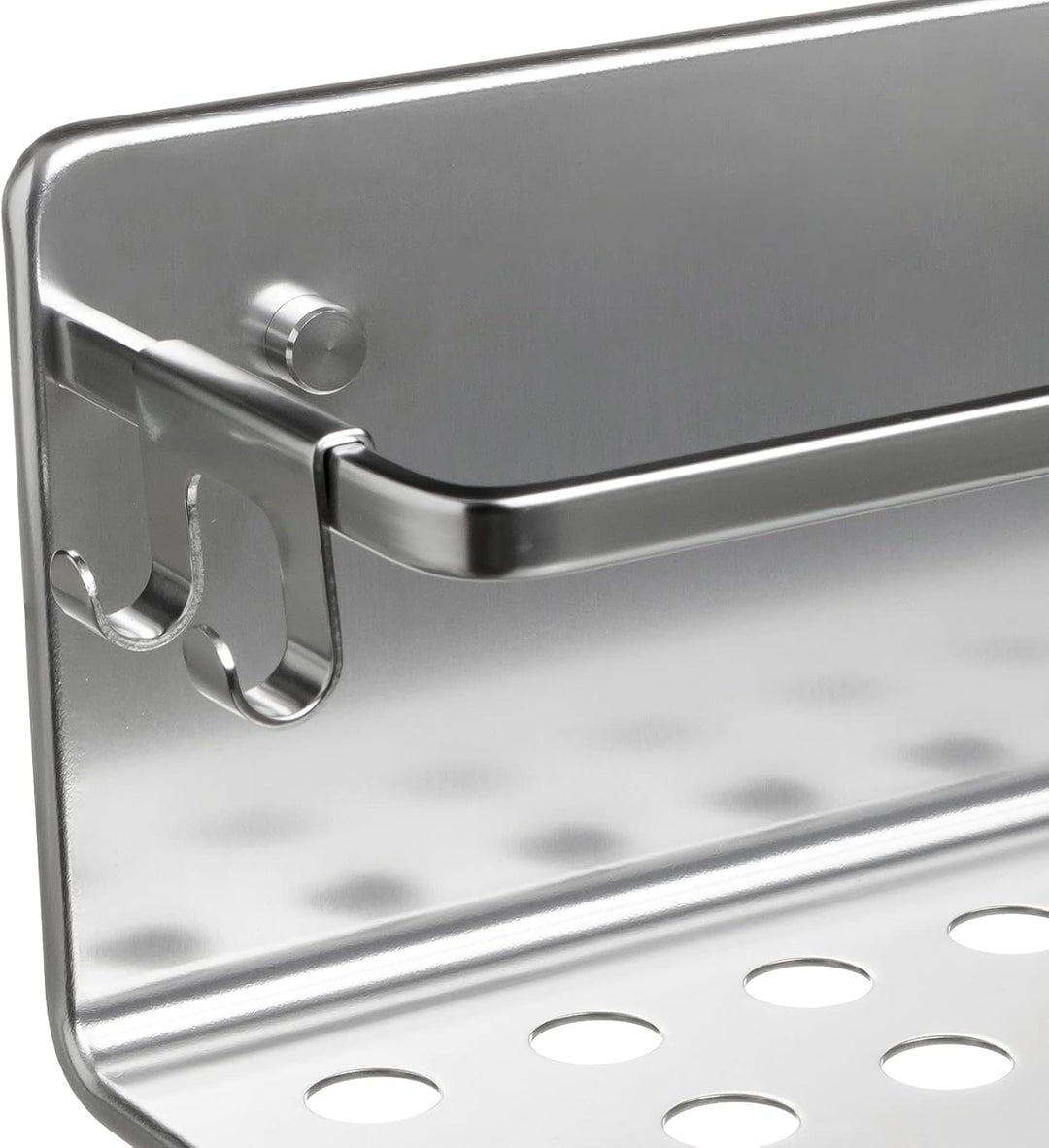 TATAY Duschablage Ohne Bohren Rechteckig Aluminium | Mit Schrauben und Quick Fix Befestigungssystem