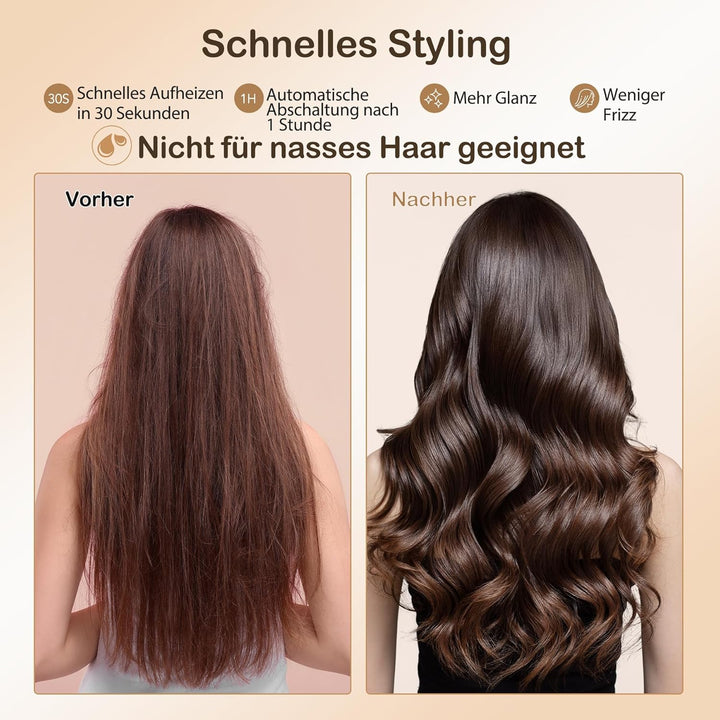 Thermobürste, Thermal Brush Ionische Lockenbürste Erhitzt zur Erzeugung Natürlicher Locken, Haarglät