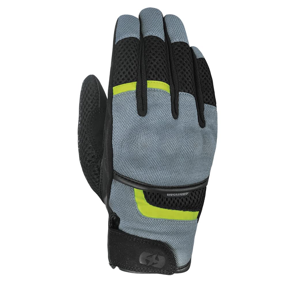 Oxford Motorradhandschuhe kurz Motorrad Handschuh Brisbane Air Sommer Handschuh grau/schwarz/gelb XX