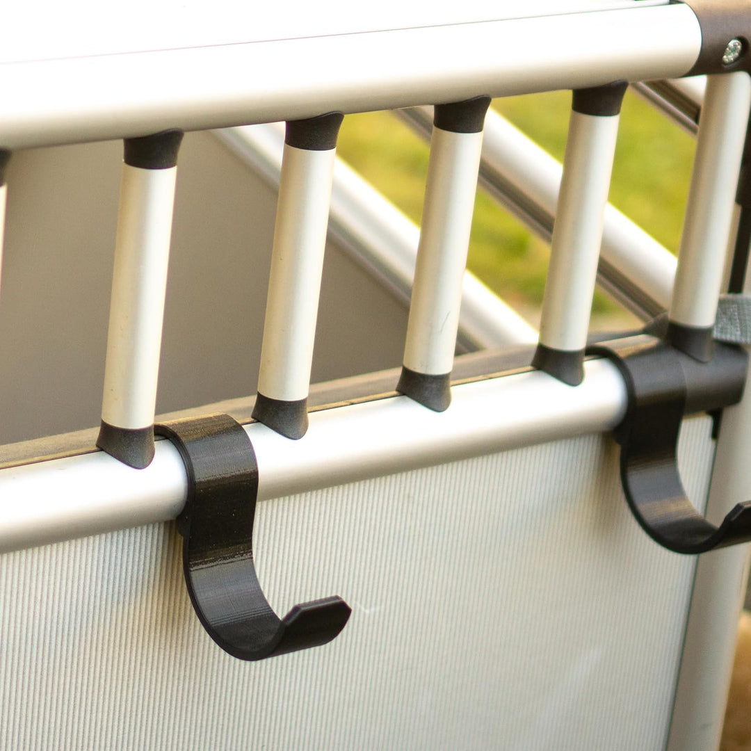 Aufhängehaken passend für Transportbox 4pets PRO Serie, Leinenhaken für Hundebox (Schwarz), 2er Set
