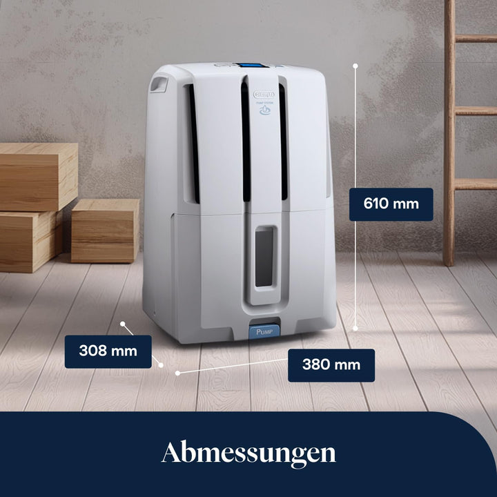 De'Longhi Luftentfeuchter Tasciugo Ariadry DD230P – elektrischer und mobiler Raumentfeuchter mit Pum