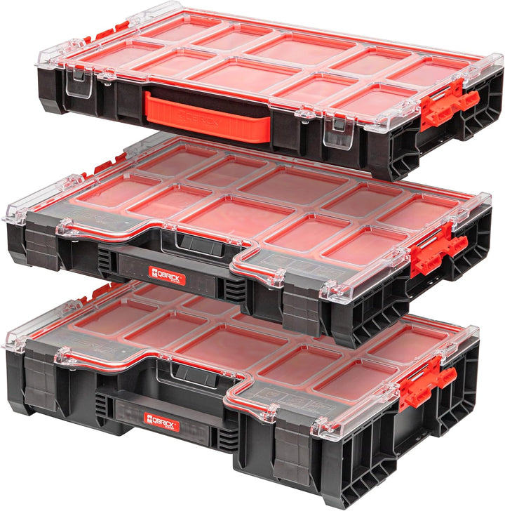 Qbrick System Werkzeugkoffer Werkzeugkasten Leer Werkzeugkiste PRO Organizer 200 Schwarz Rot 452 x 3