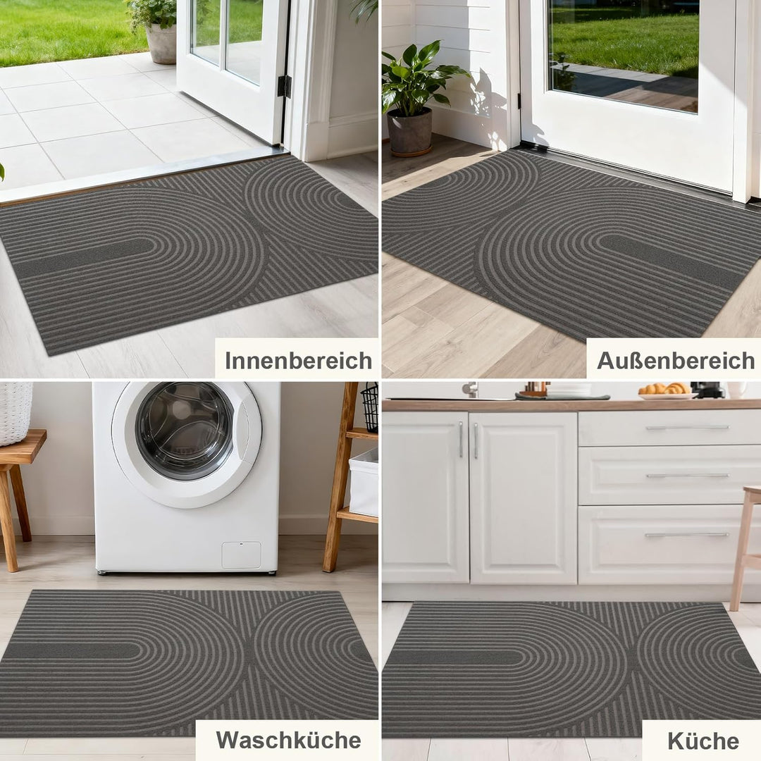schmutzfangmatte Innen 80x120cm, rutschfeste Fussmatte mit Saugkraft, Türmatte Waschbar Langlebig fü