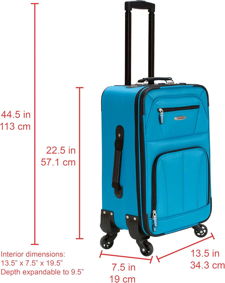 Rockland Pasadena Softside Spinner Rad Gepäck, türkis, Carry-On 20-Inch, Pasadena Softside Spinner W