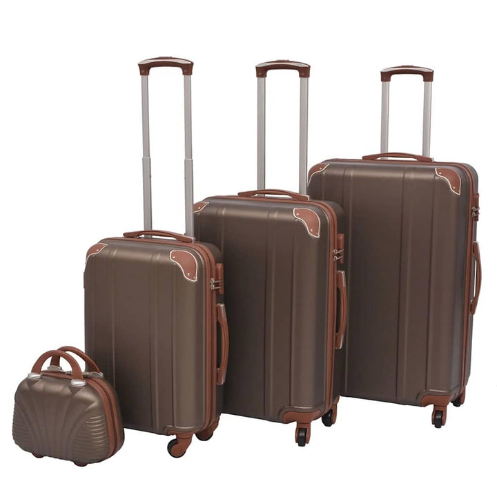 vidaXL Kofferset 4-TLG. Kaffeebraun Hartschalenkoffer Reisekoffer Set Trolley