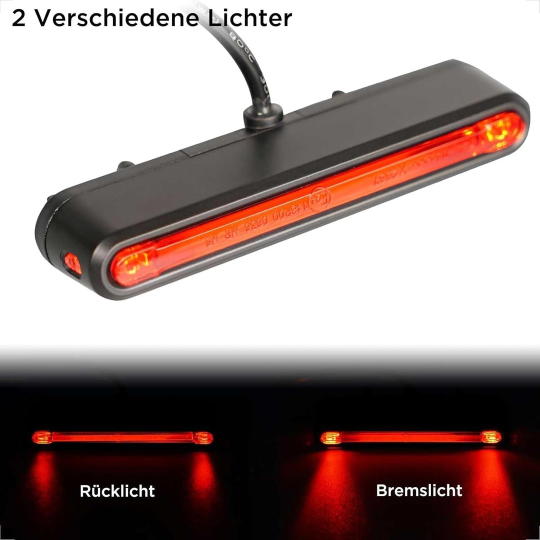 evermotor Motorrad Rücklicht LED, E24 E-geprüft für Motorräder, E-Bike Fahrrad, 6-58V, Rücklicht mit