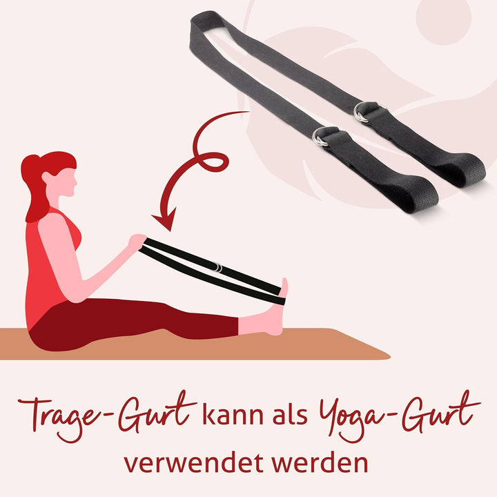 Yoga Matte Kork | Inklusive Yogagurt | 4mm Dicke | Natürliche Dünne Yogamatte aus Naturkautschuk und