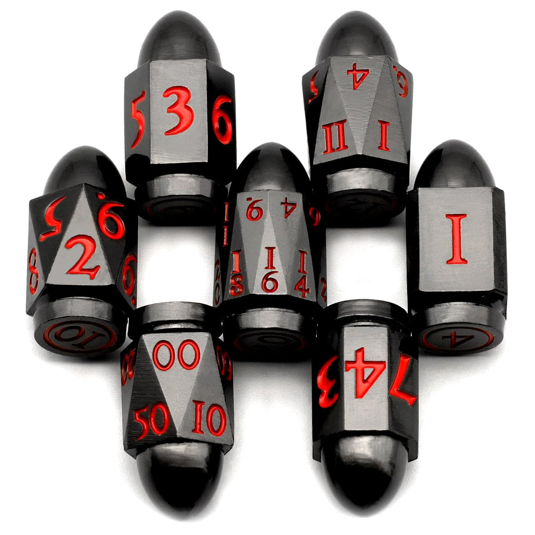 DND Würfelset Dungeons and Dragons Würfel, ZHOORQI Bullet Metall Würfel Set, Polyedrische Würfel Set