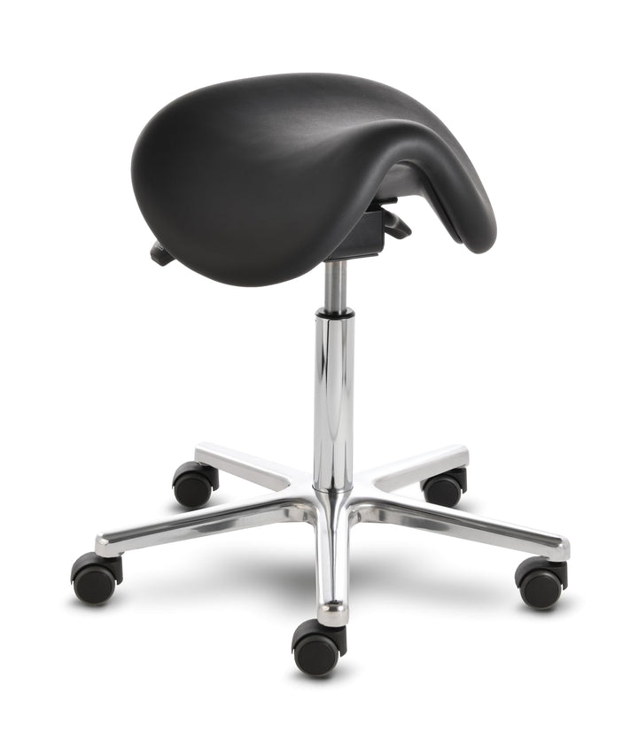 Sattelhocker docy® dent 4616, Sitzhöhe ca. 55 - 75 cm, mit Sitzneigeverstellung, Rollen/Bodengleiter