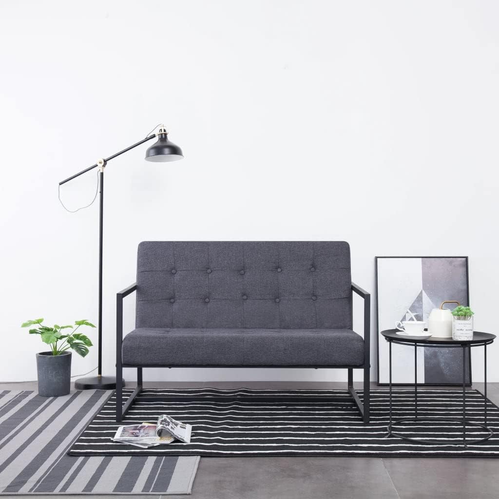 vidaXL Sofa mit Armlehnen Sessel Loungesofa Polstersofa Stoffsofa Couch Sofagarnitur Couchgarnitur S