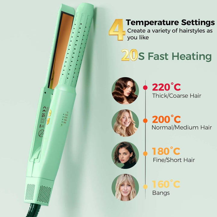 SUNMAY Glätteisen Locken und Glätten 2 in 1, Air Glätteisen mit 360°Kühlungsluft zur schnelleren Fix