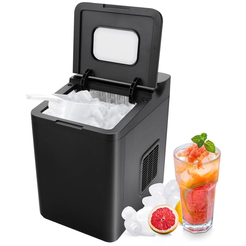 GOPLUS Elektrischer Eiswürfelzubereiter, Ice Maker 12kg/24H, Tragbare kompakte Eismaschine mit Selbs