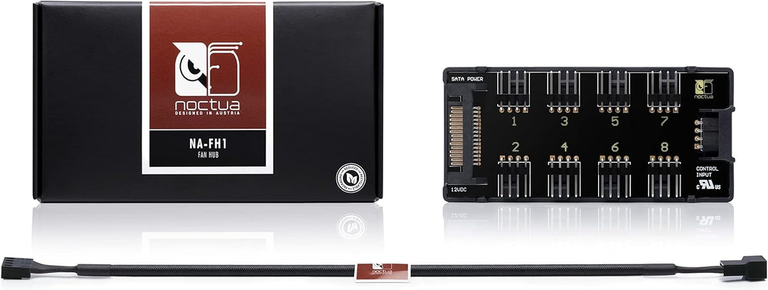Noctua NA-FH1, 8-Kanal Lüfter-Hub für bis zu acht 12V- oder 5V-basierte 4-Pin PWM oder 3-Pin Lüfter