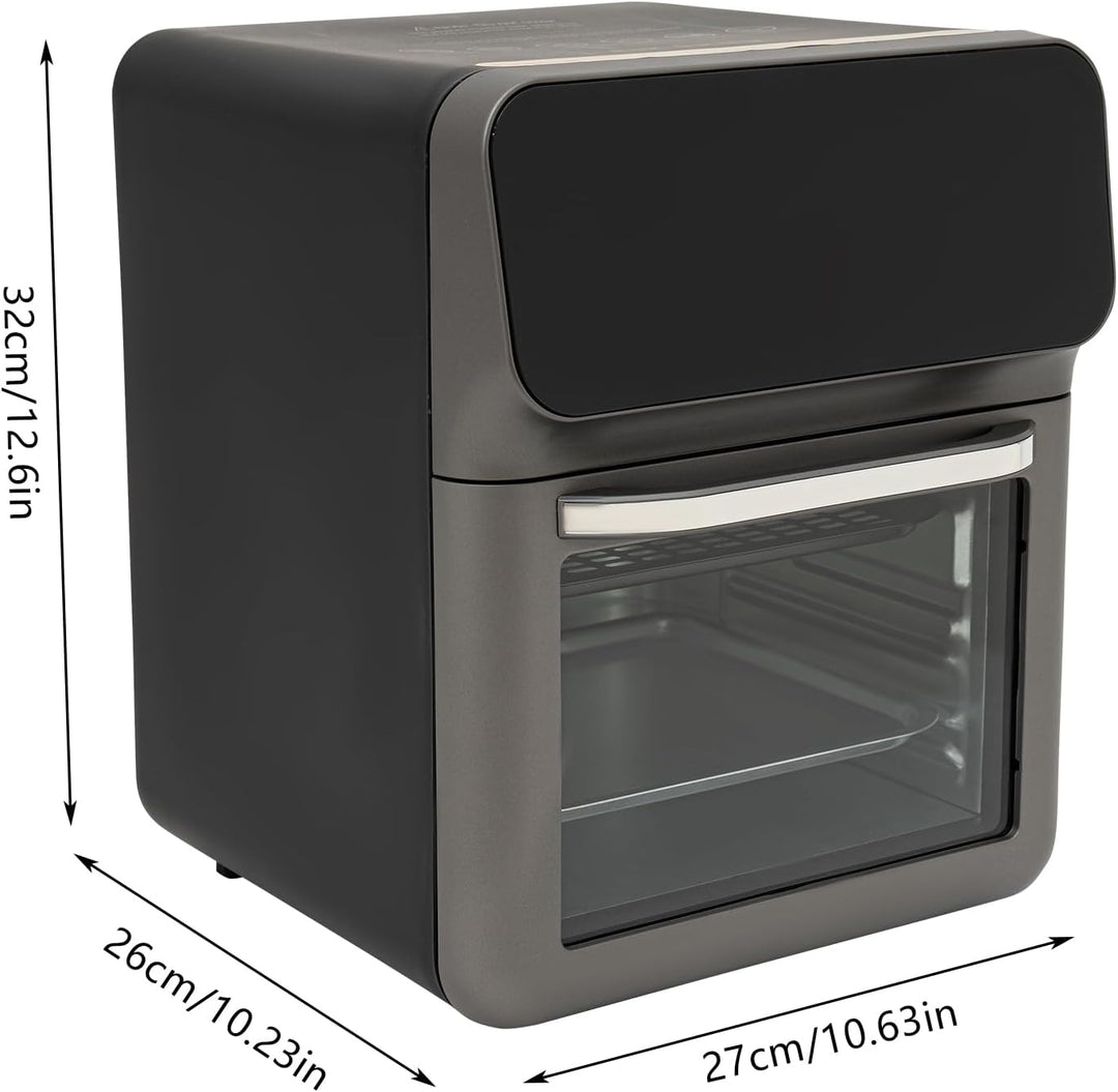 13L Elektrobackofen, 1350W Mini Backofen mit Temperaturregelung bis 200°C, Timer 15–60 Min, 2 Backbl